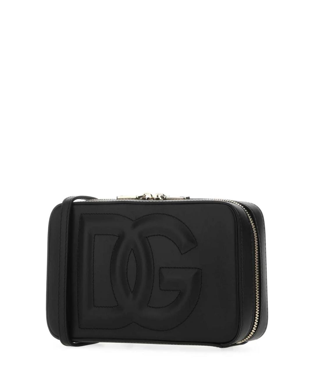 DOLCE&GABBANA Черная кожаная сумка через плечо, фото 3