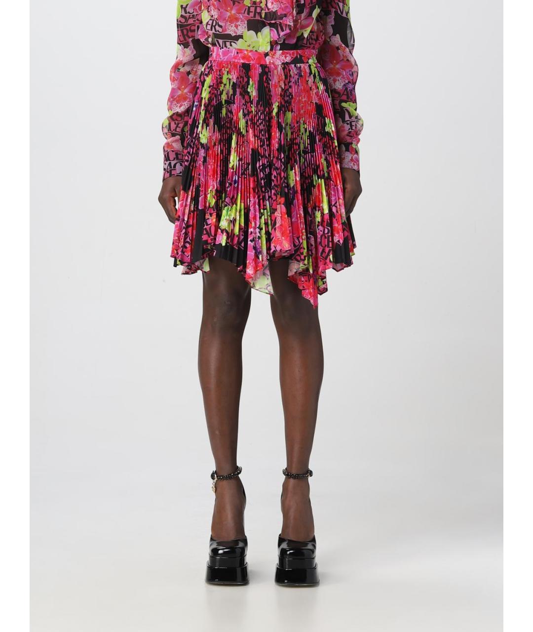 VERSACE Мульти синтетическая юбка мини, фото 2