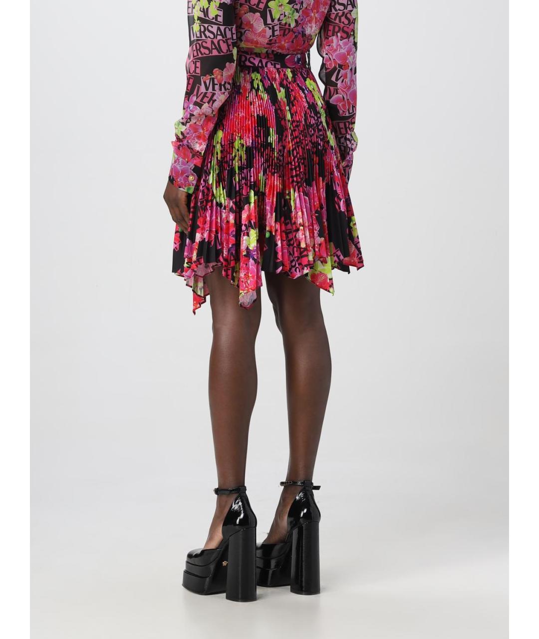 VERSACE Мульти синтетическая юбка мини, фото 4