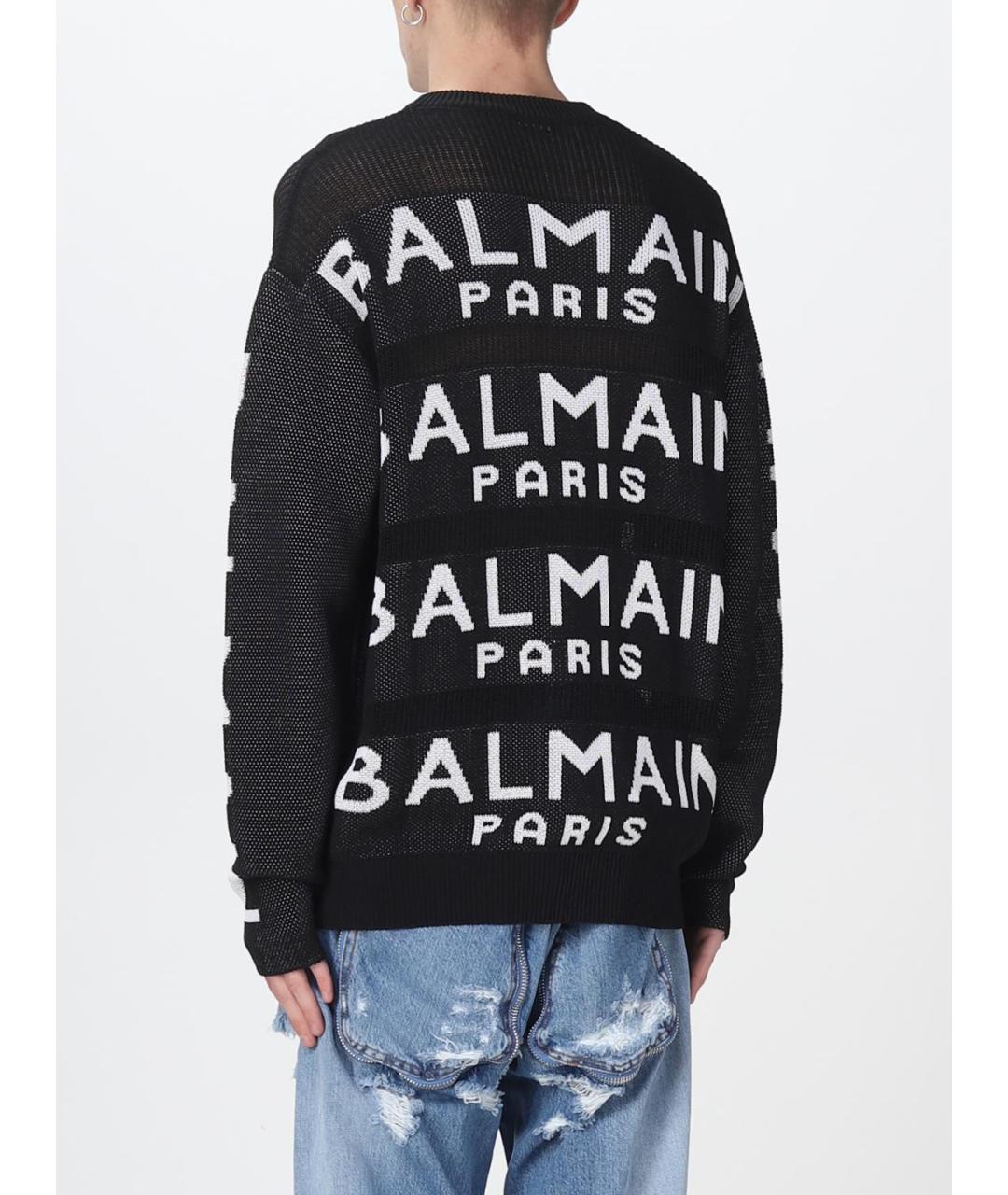 BALMAIN Черный шерстяной джемпер / свитер, фото 4