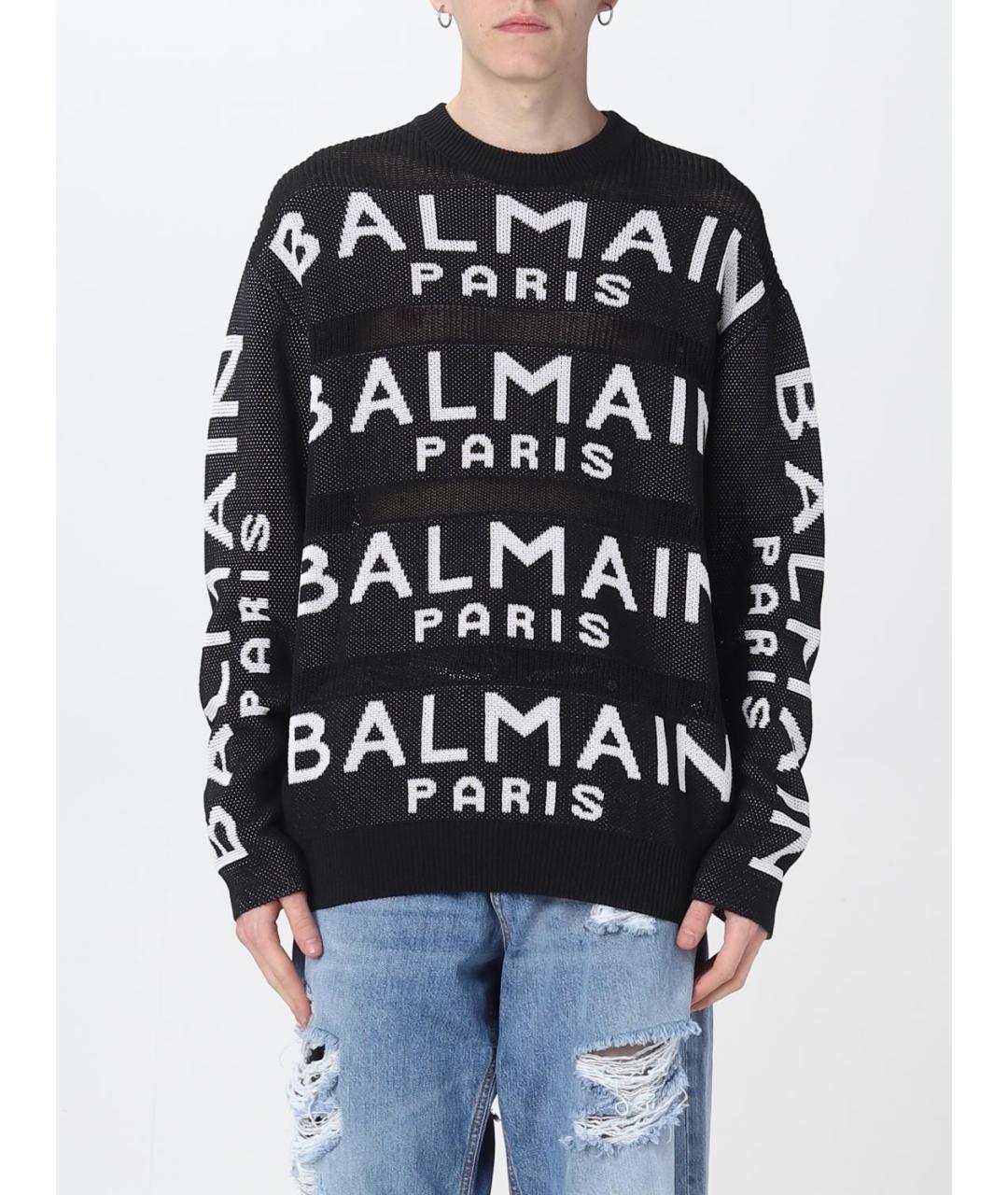 BALMAIN Черный шерстяной джемпер / свитер, фото 2