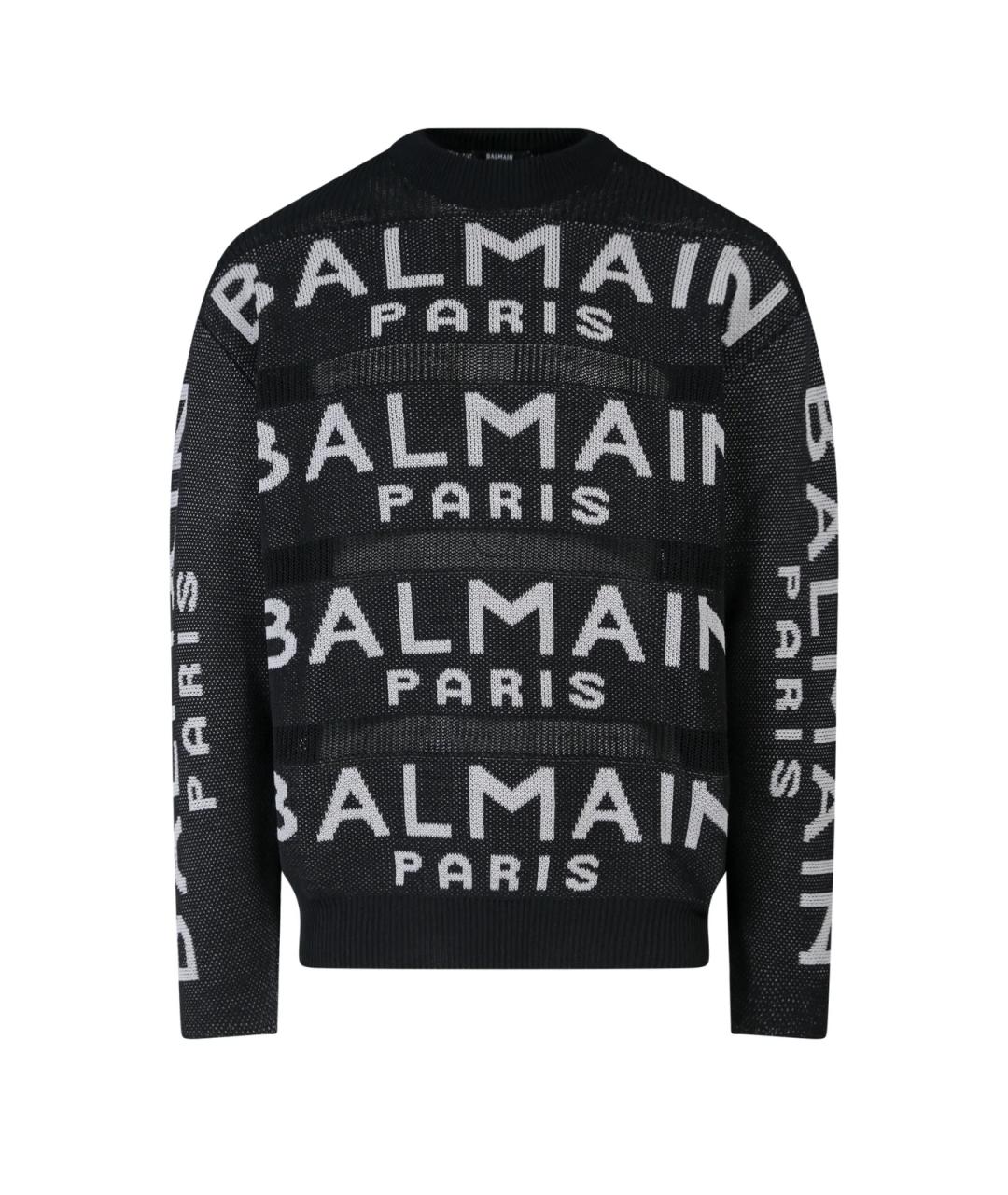 BALMAIN Черный шерстяной джемпер / свитер, фото 1