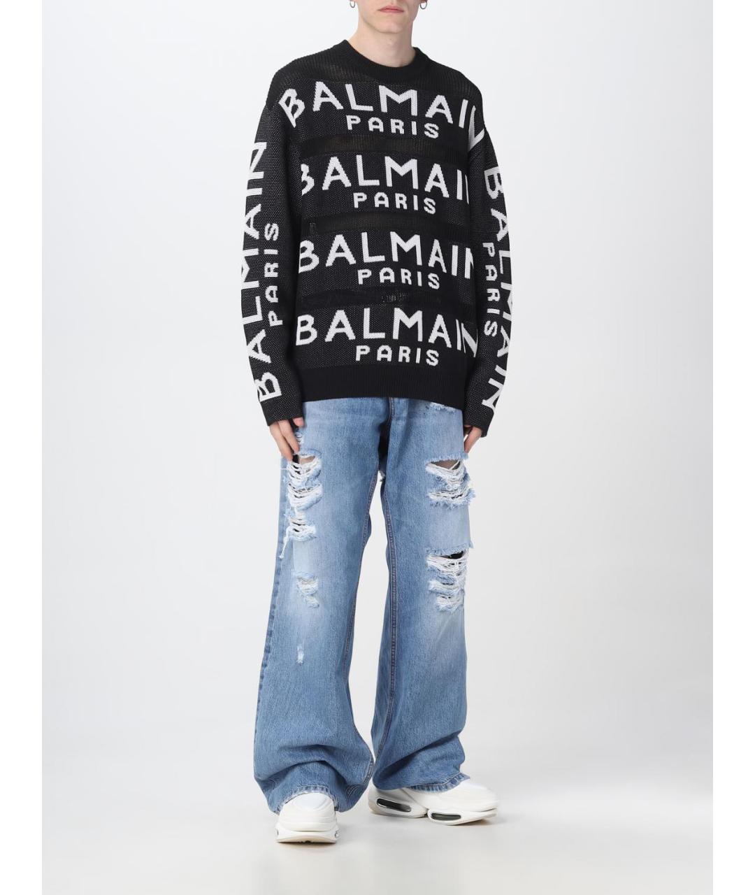 BALMAIN Черный шерстяной джемпер / свитер, фото 3