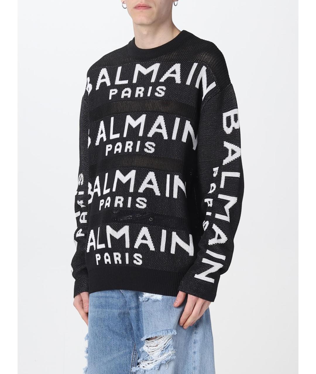 BALMAIN Черный шерстяной джемпер / свитер, фото 5