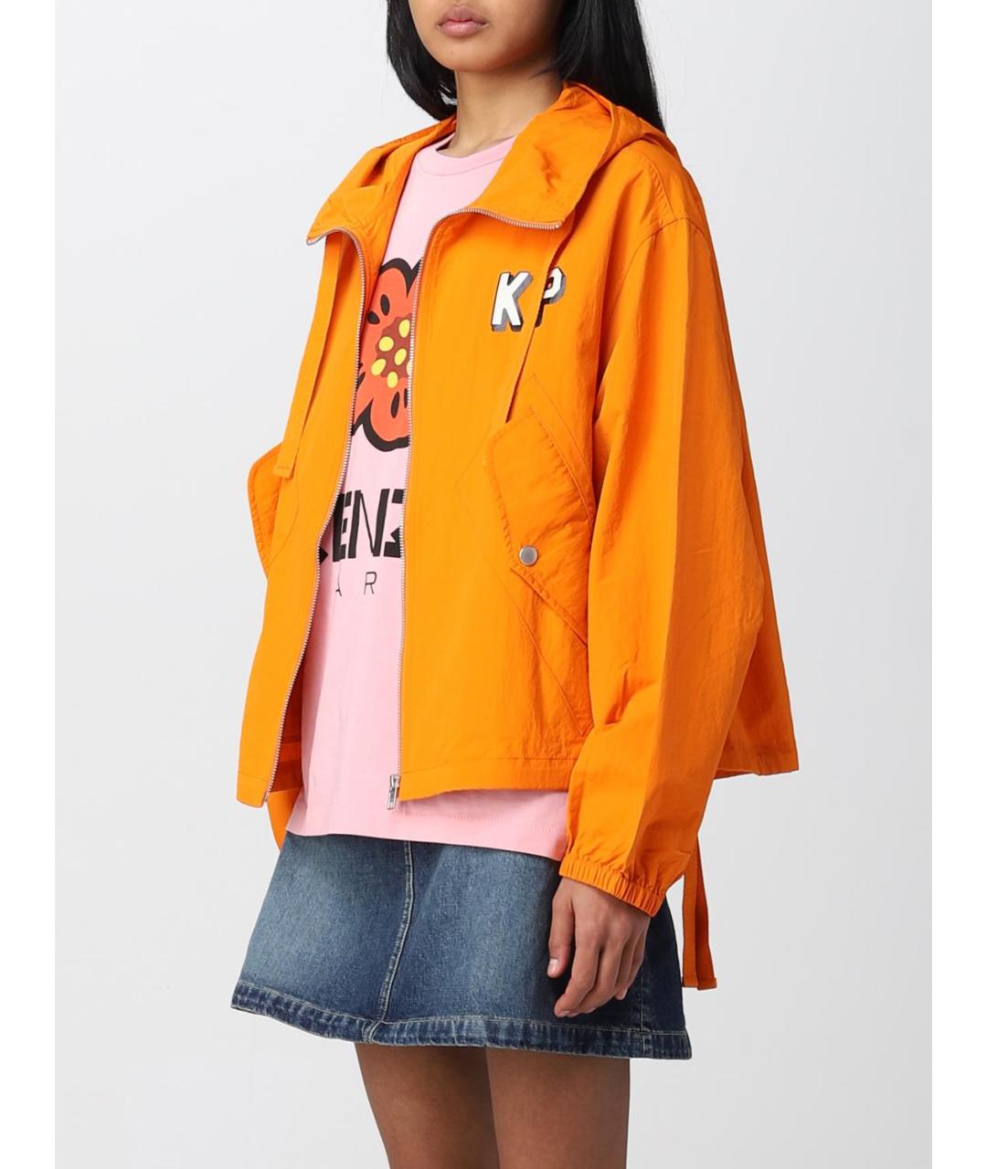 KENZO Оранжевая синтетическая куртка, фото 5