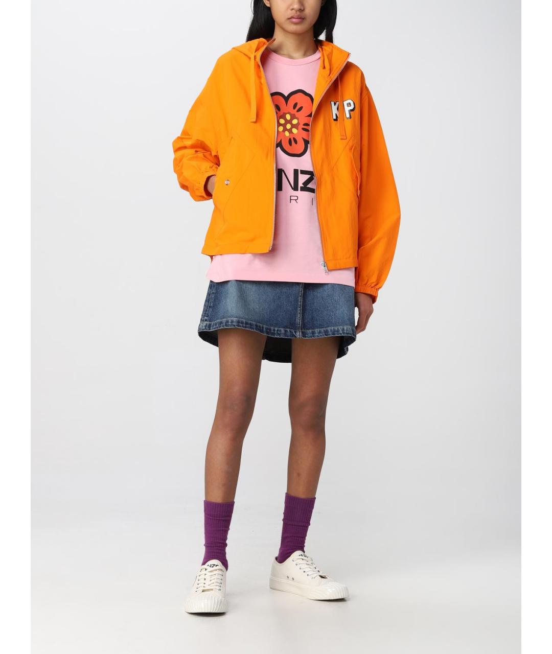 KENZO Оранжевая синтетическая куртка, фото 3
