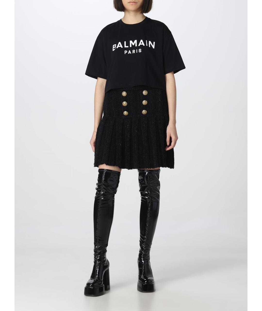 BALMAIN Черная юбка мини, фото 3
