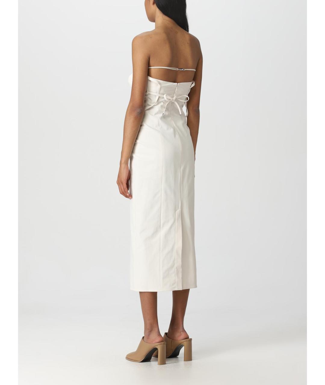 JACQUEMUS Белое синтетическое платье, фото 3