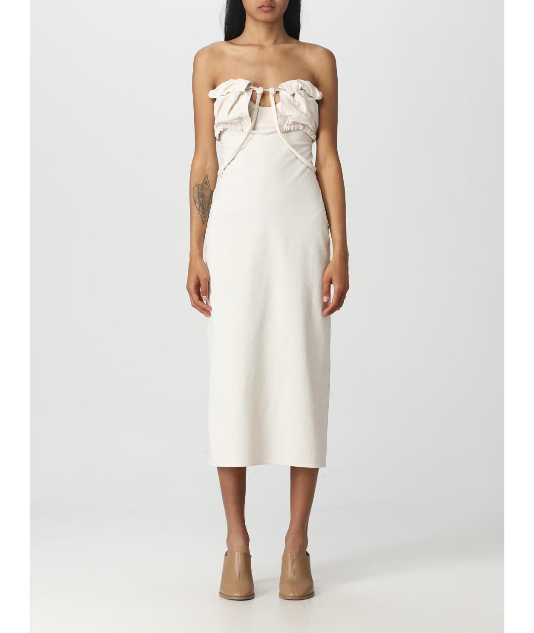 JACQUEMUS Белое синтетическое платье, фото 2