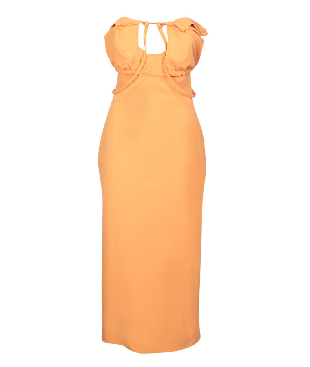 JACQUEMUS Оранжевое синтетическое платье, фото 1