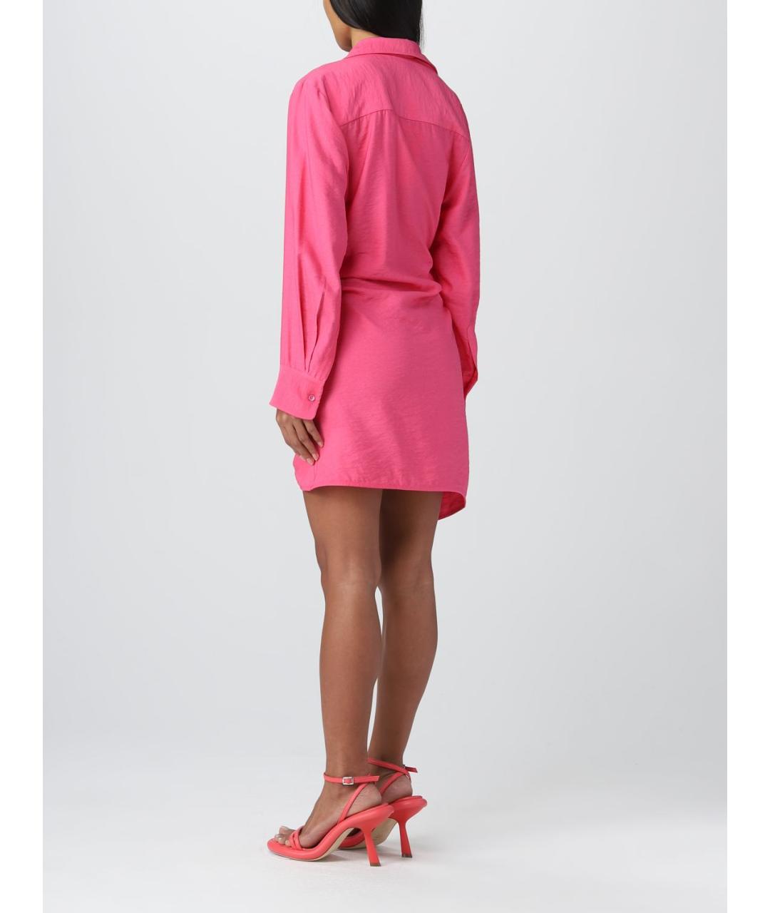 JACQUEMUS Розовое вискозное платье, фото 3