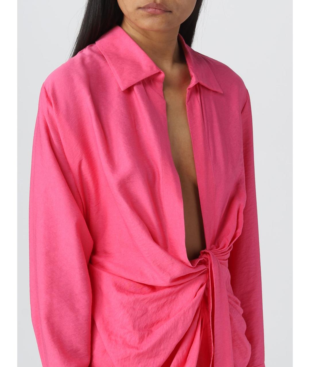 JACQUEMUS Розовое вискозное платье, фото 5