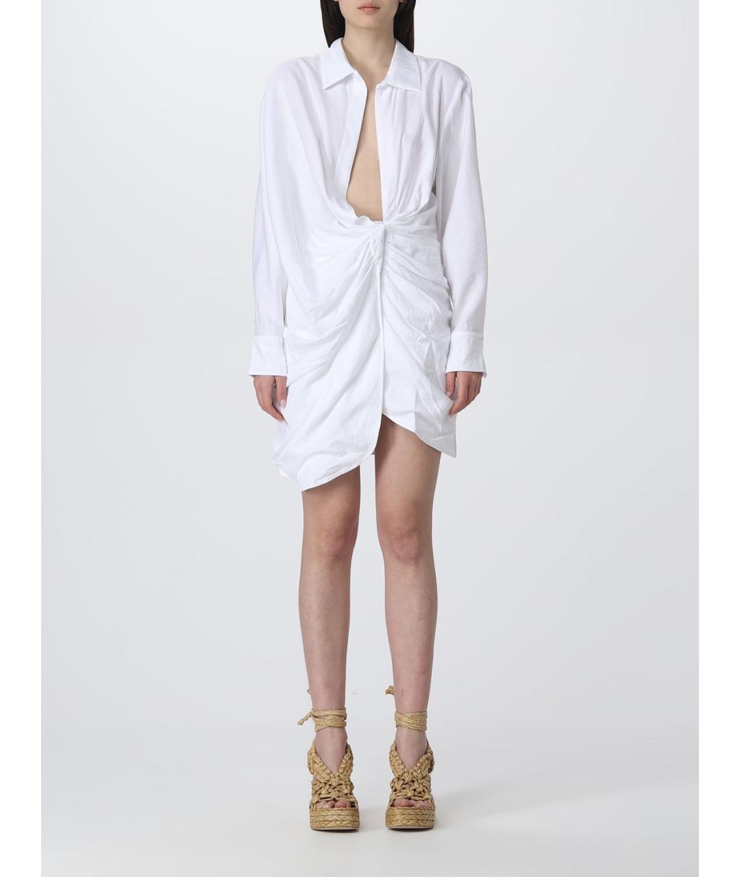 JACQUEMUS Белое вискозное платье, фото 2