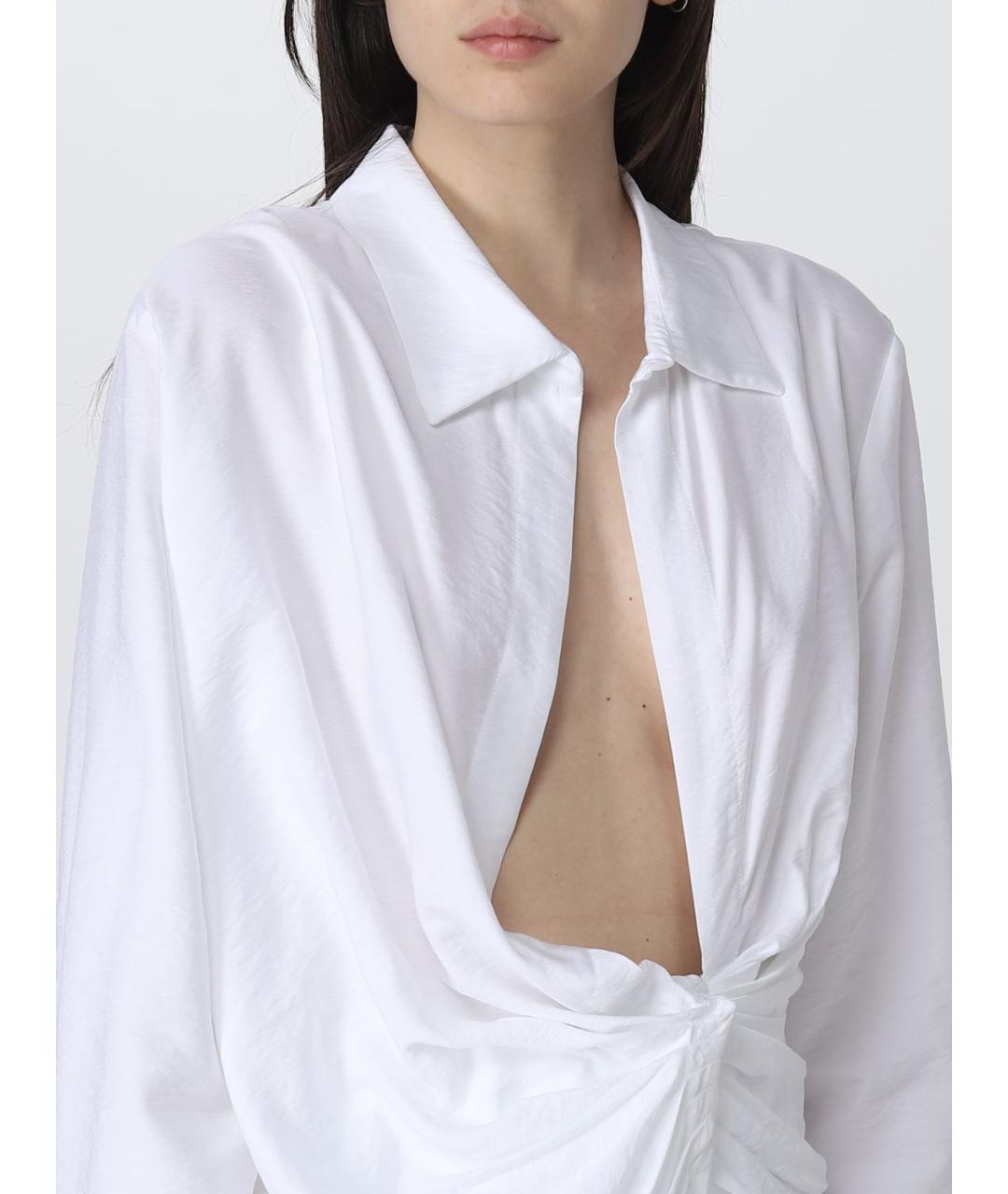 JACQUEMUS Белое вискозное платье, фото 5
