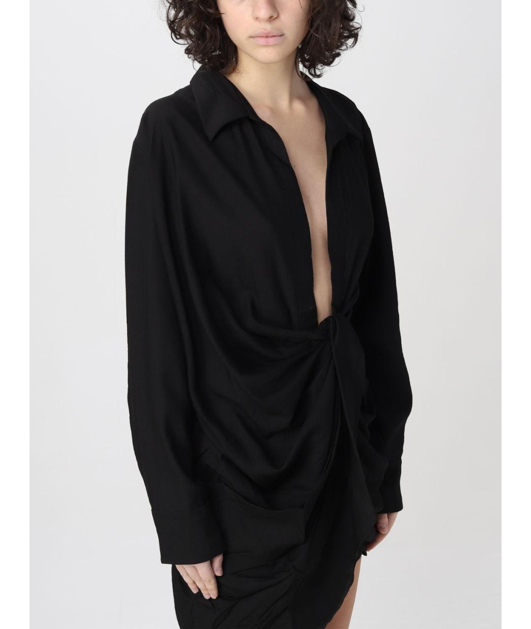 JACQUEMUS Черное вискозное платье, фото 6