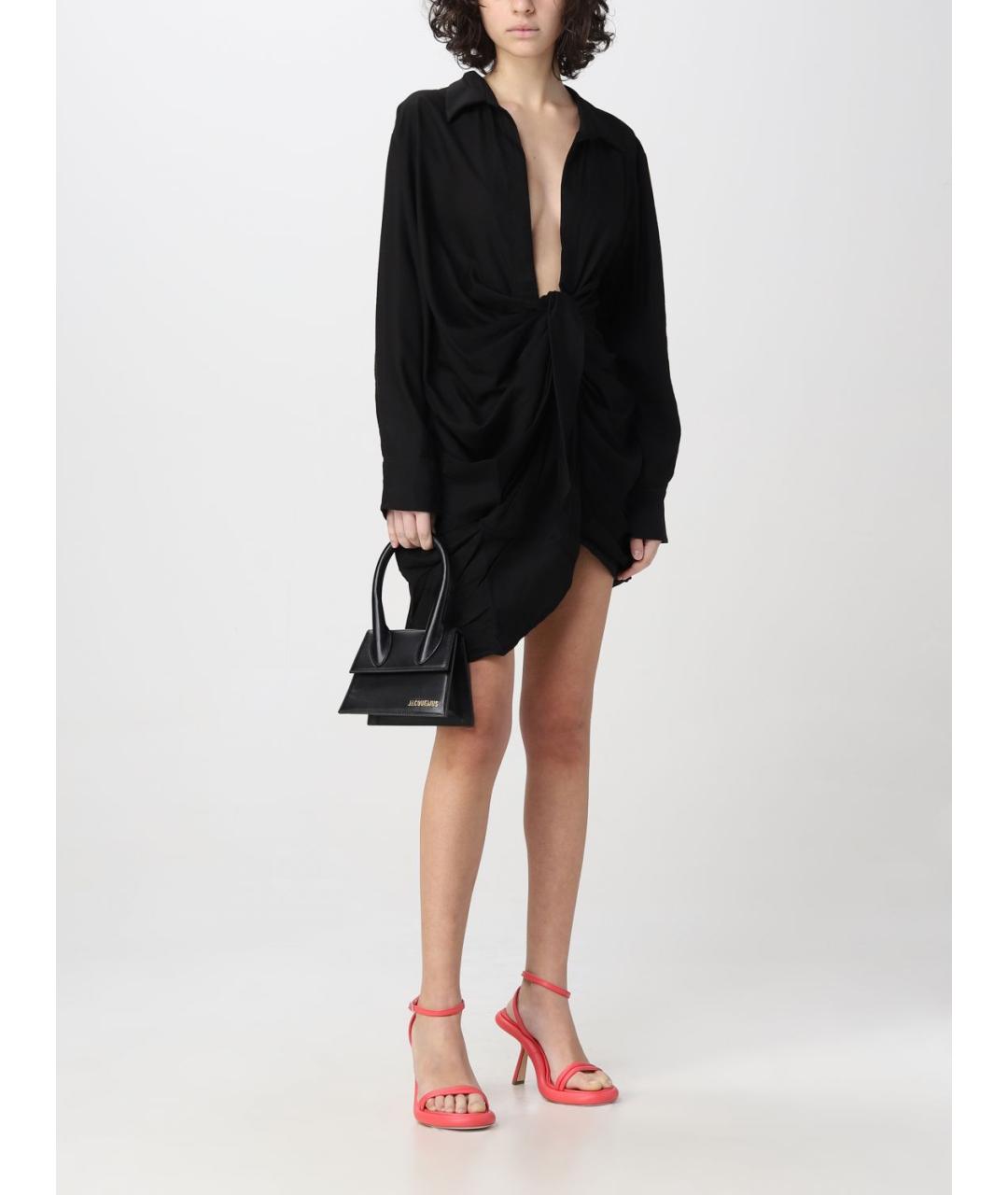 JACQUEMUS Черное вискозное платье, фото 3