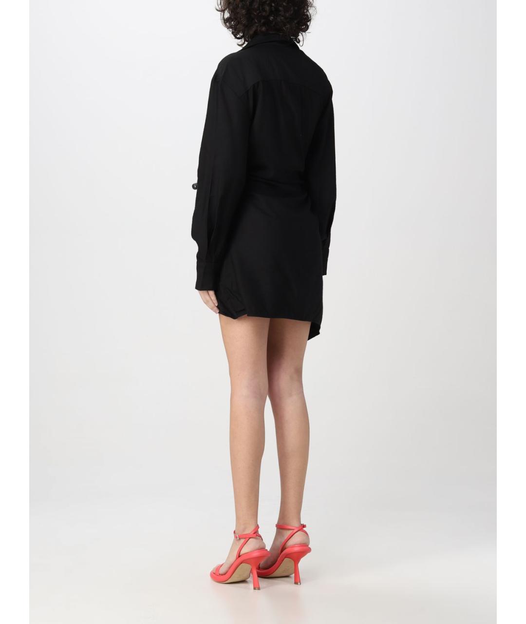 JACQUEMUS Черное вискозное платье, фото 4