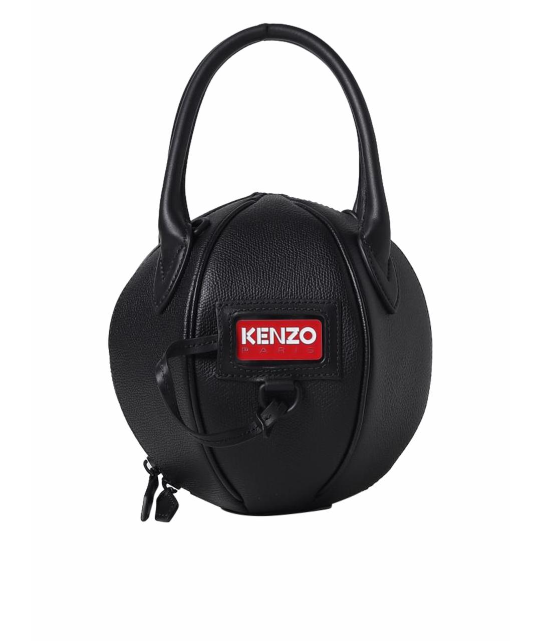 KENZO Черная кожаная сумка тоут, фото 1