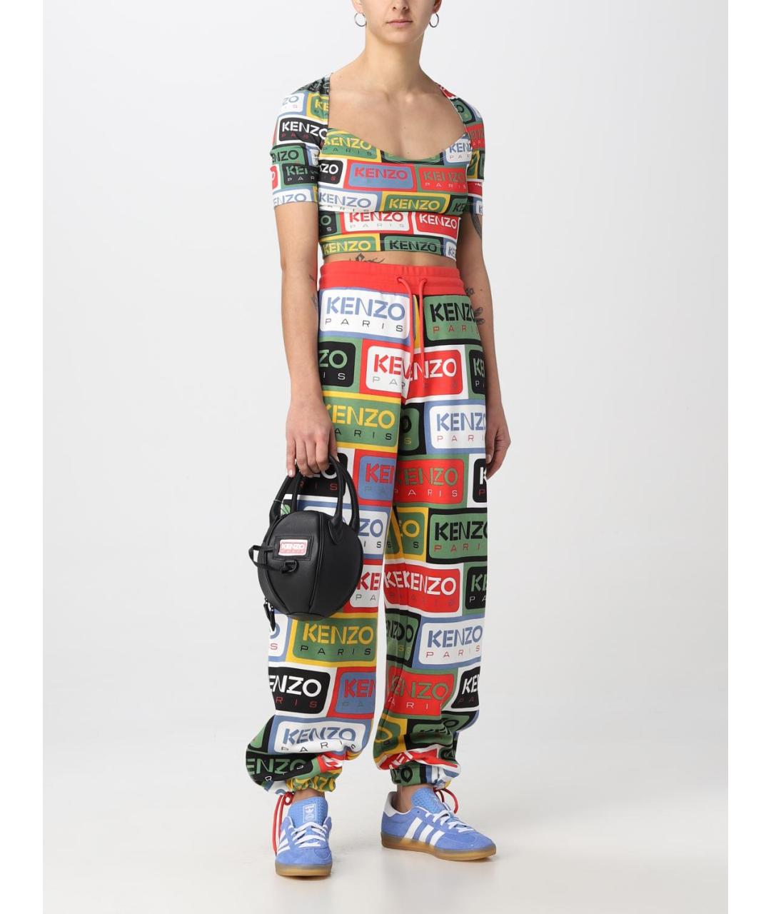 KENZO Черная кожаная сумка тоут, фото 2