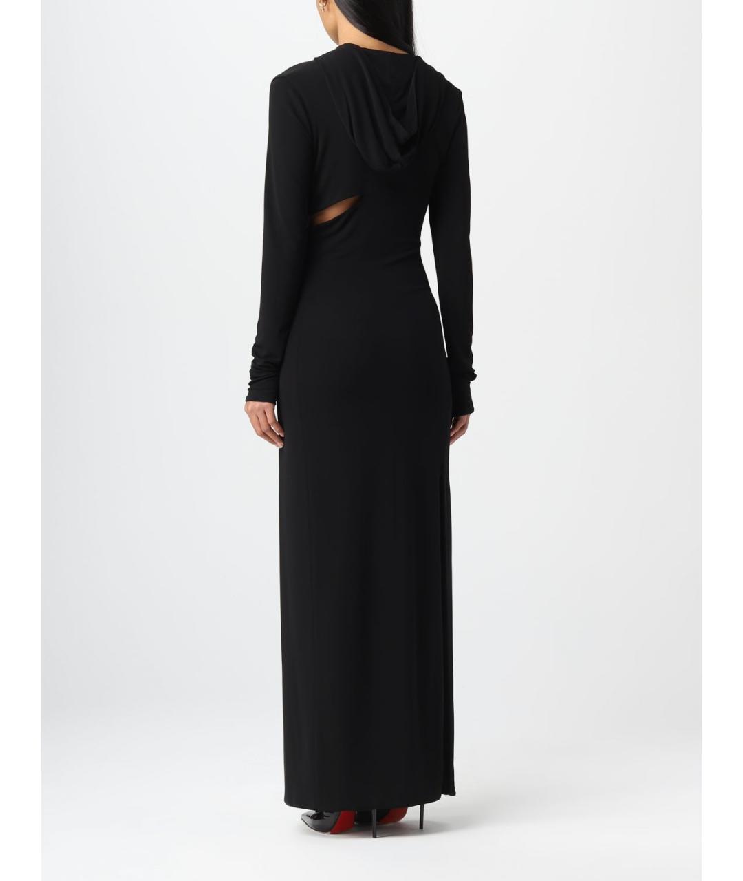 VERSACE Черное вискозное повседневное платье, фото 3