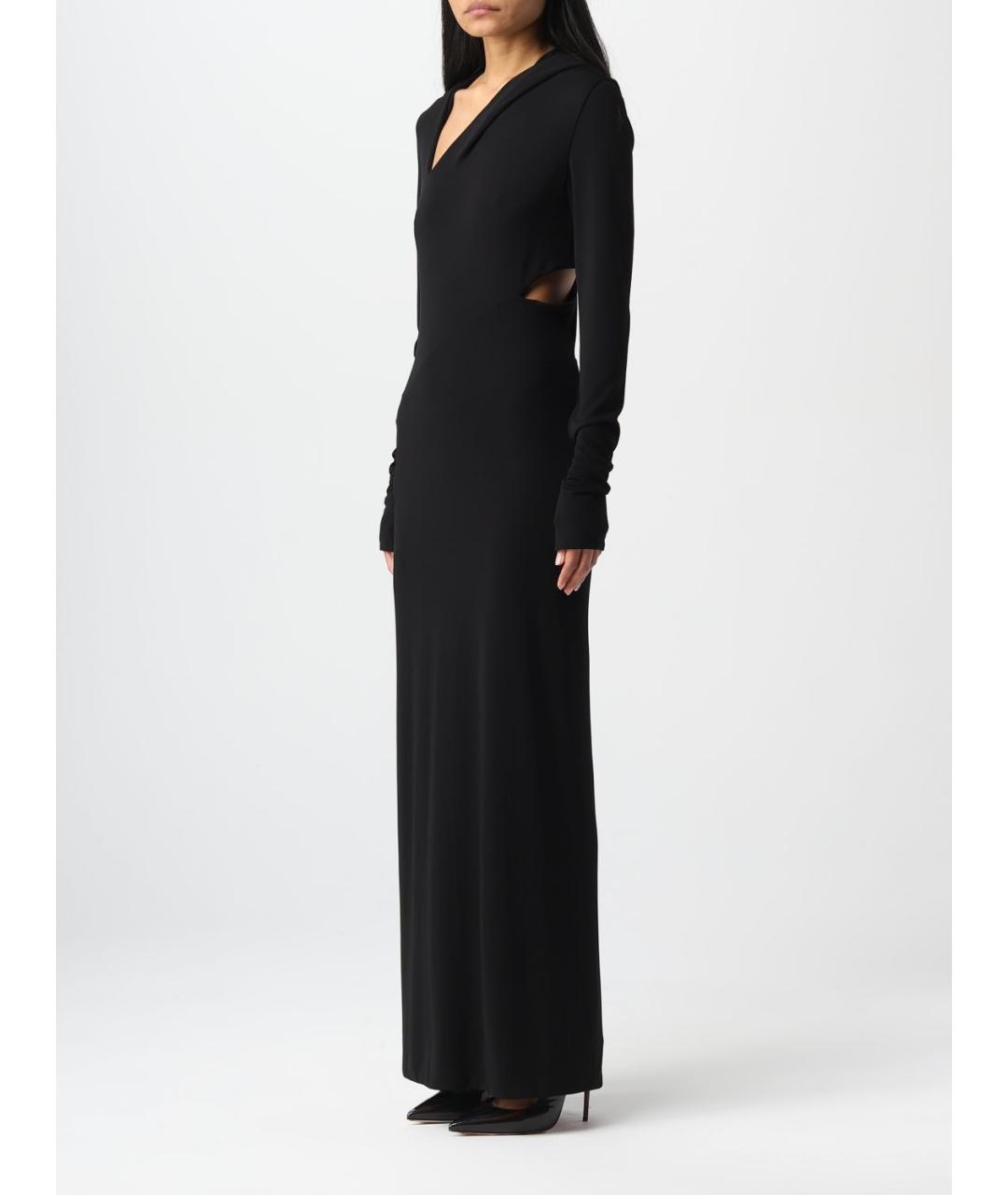 VERSACE Черное вискозное повседневное платье, фото 4
