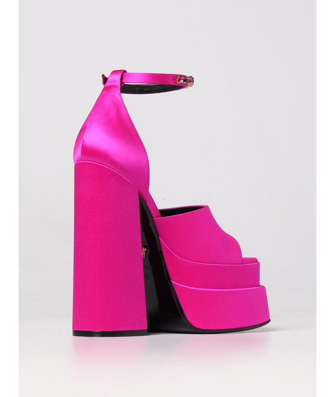 VERSACE Фуксия текстильные босоножки, фото 3