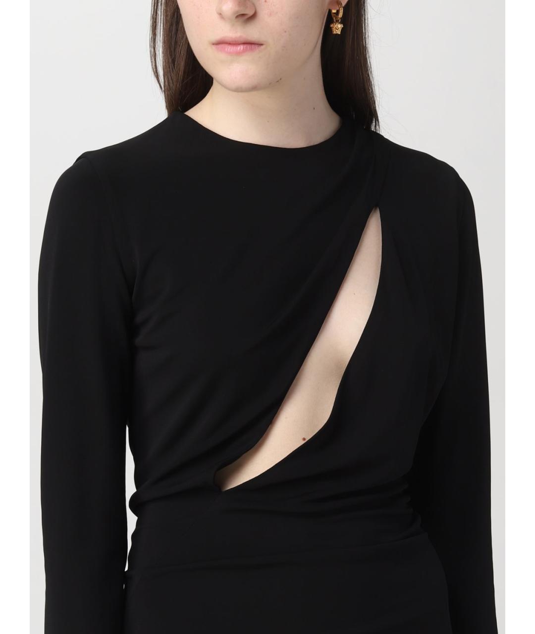 VERSACE Черное вискозное платье, фото 5