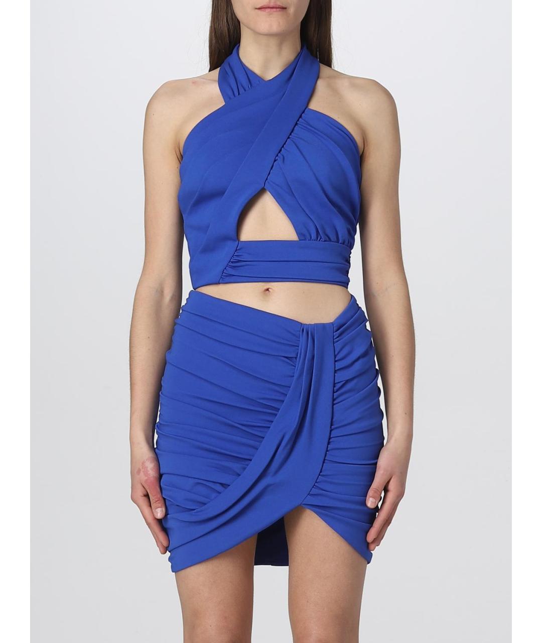 BALMAIN Синяя вискозная майка, фото 2
