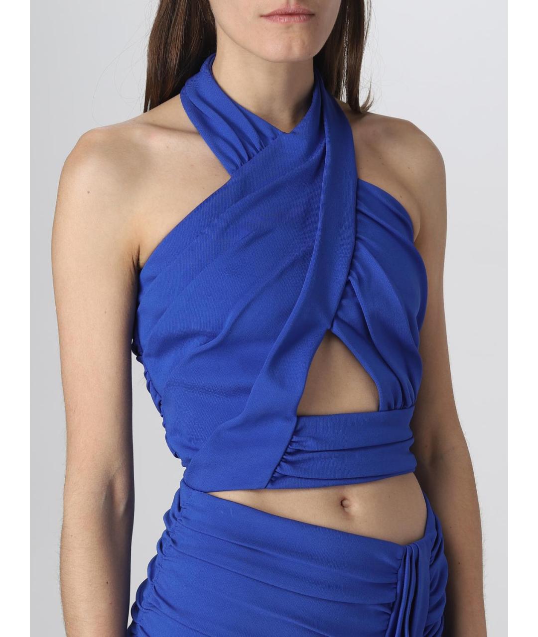 BALMAIN Синяя вискозная майка, фото 6