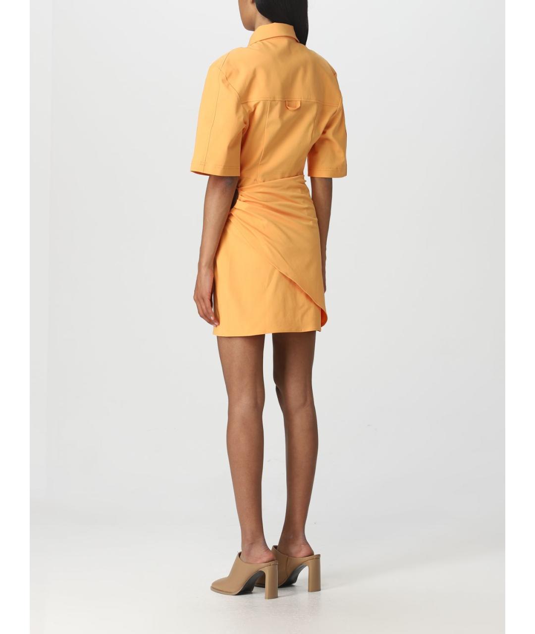 JACQUEMUS Оранжевое синтетическое повседневное платье, фото 3