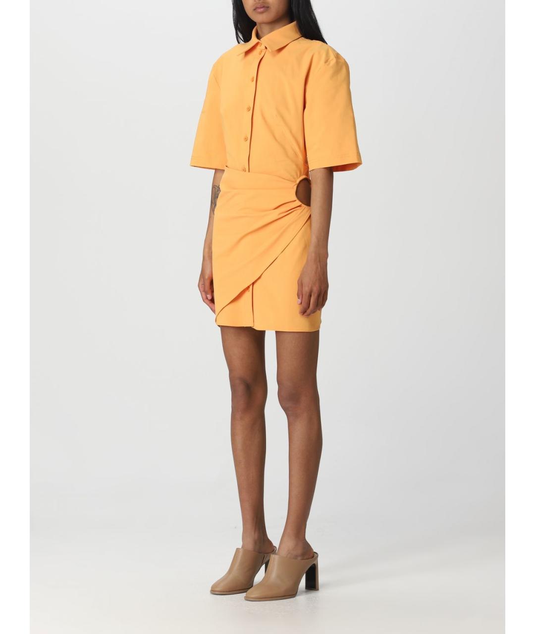 JACQUEMUS Оранжевое синтетическое повседневное платье, фото 4