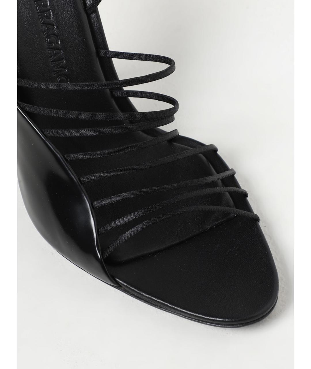 FERRAGAMO Черные кожаные мюли, фото 4