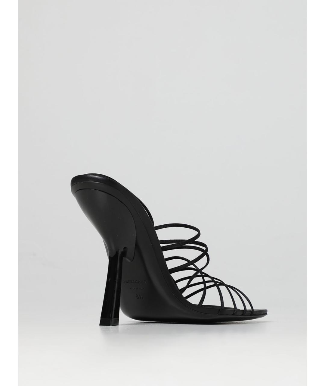 FERRAGAMO Черные кожаные мюли, фото 3