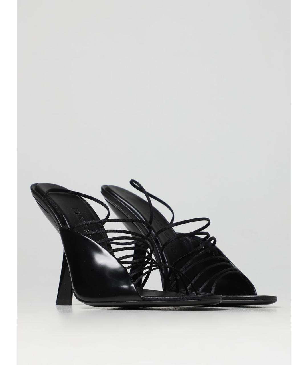 FERRAGAMO Черные кожаные мюли, фото 2