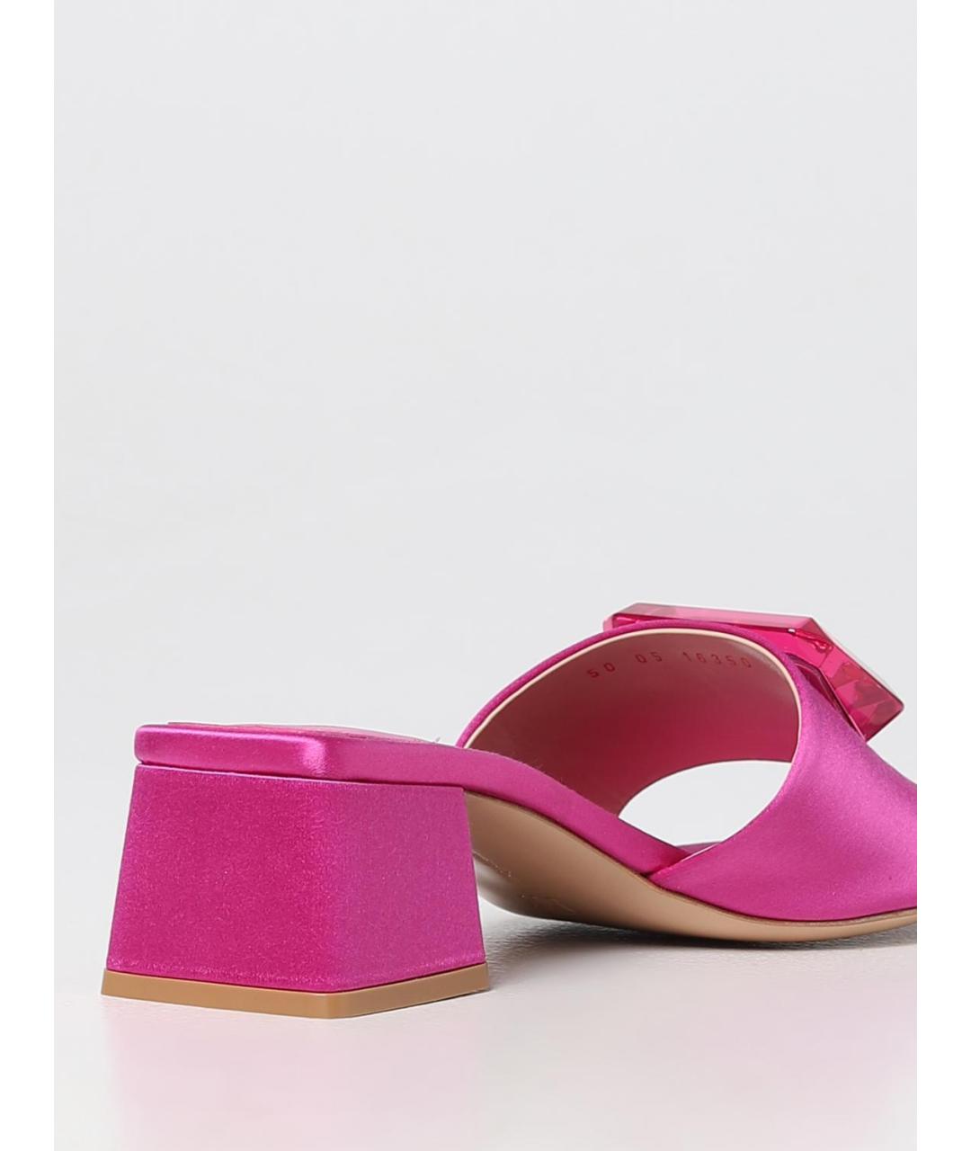 GIANVITO ROSSI Розовые текстильные мюли, фото 3