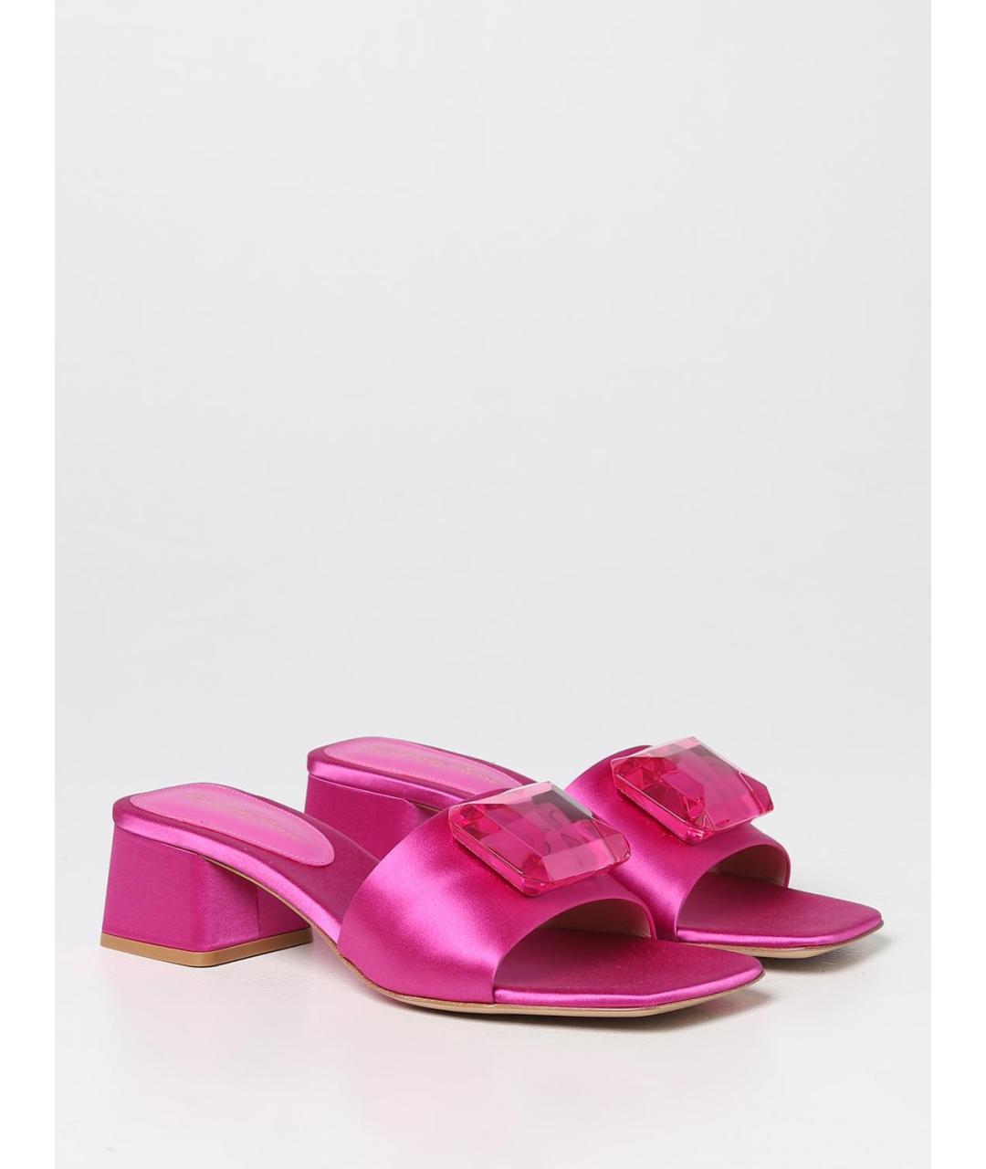 GIANVITO ROSSI Розовые текстильные мюли, фото 2