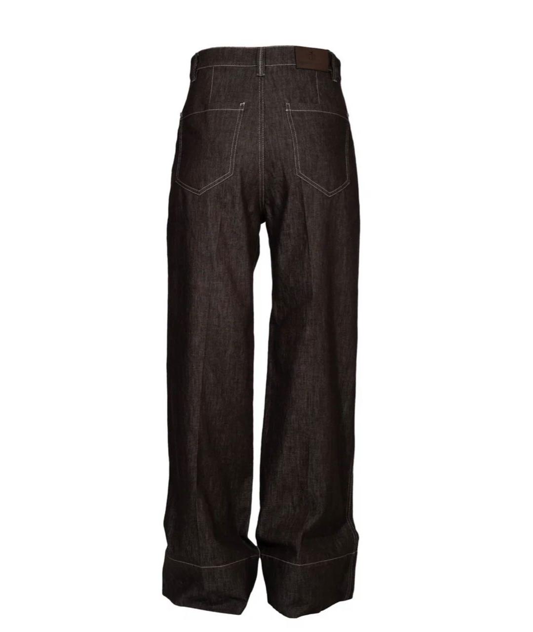 BRUNELLO CUCINELLI Коричневые хлопковые джинсы клеш, фото 2