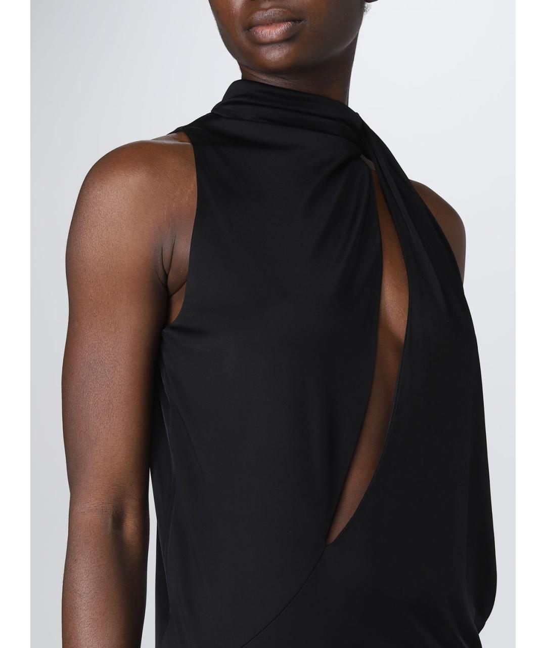 VERSACE Черное вискозное платье, фото 5