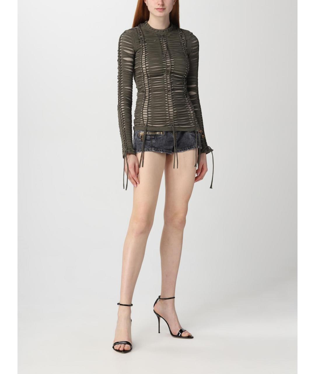 BALMAIN Серые хлопко-эластановые шорты, фото 3