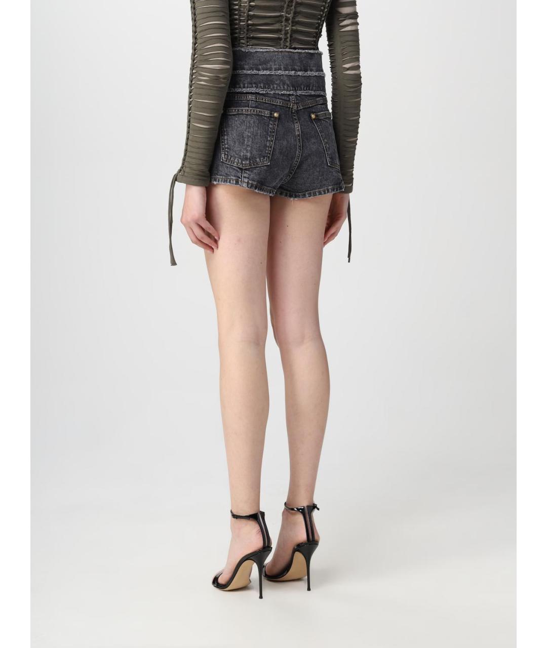 BALMAIN Серые хлопко-эластановые шорты, фото 4