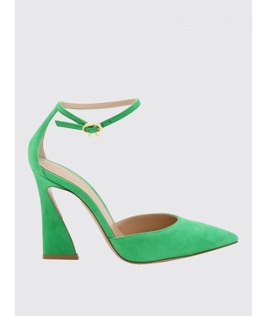 GIANVITO ROSSI Зеленые кожаные туфли, фото 3