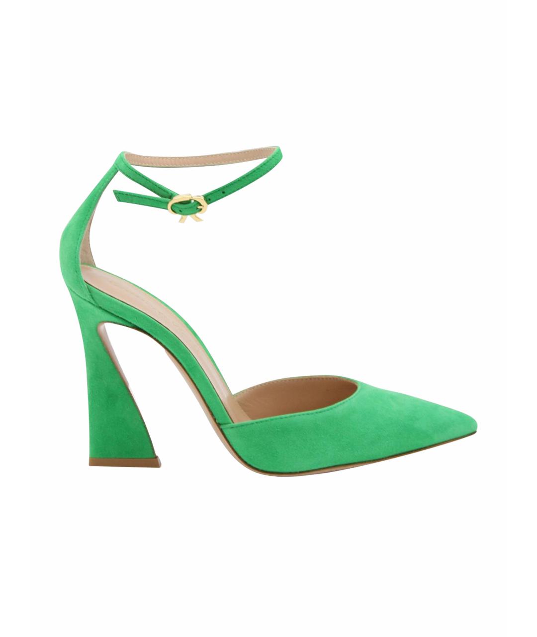 GIANVITO ROSSI Зеленые кожаные туфли, фото 1
