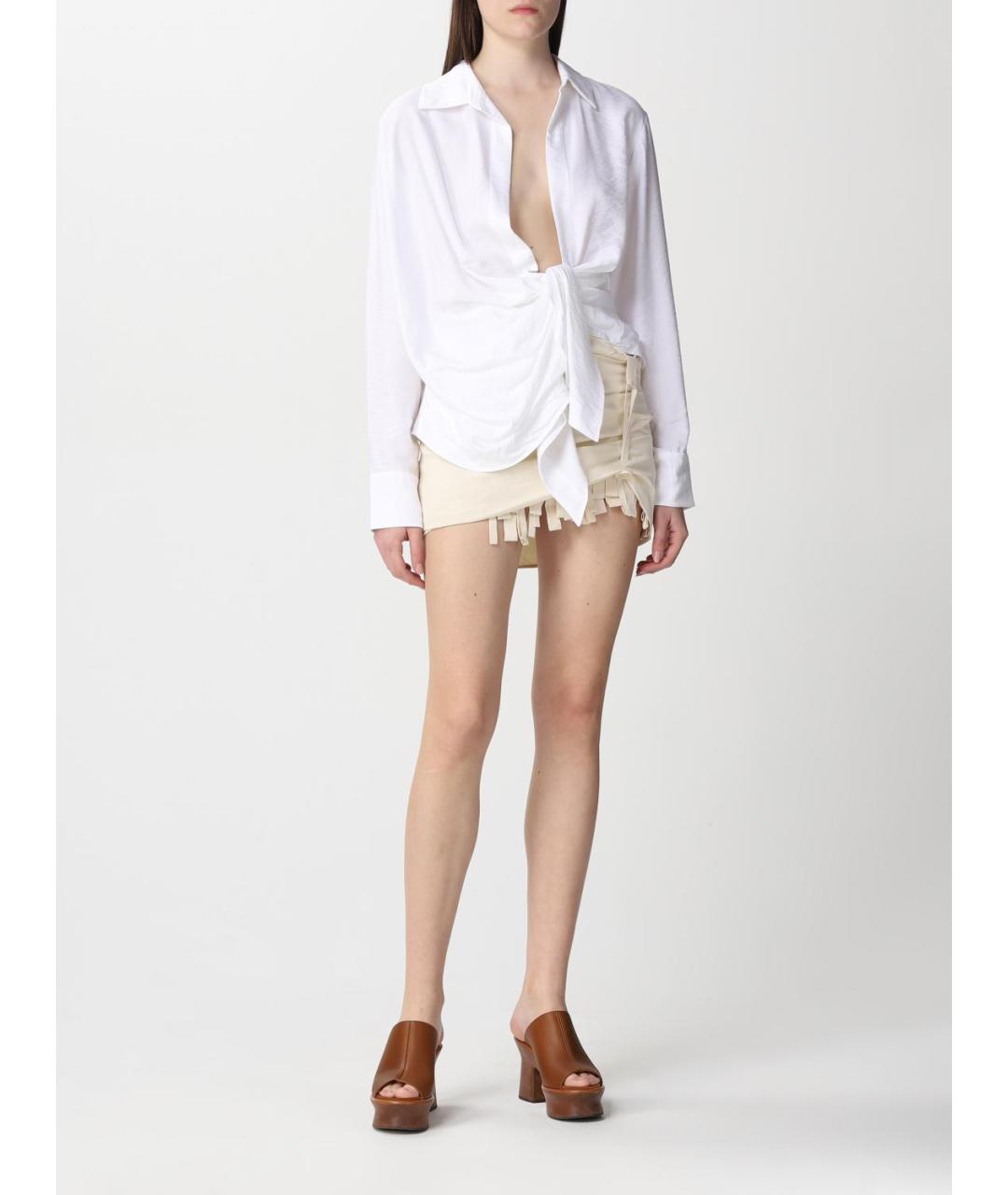 JACQUEMUS Белая вискозная рубашка, фото 3