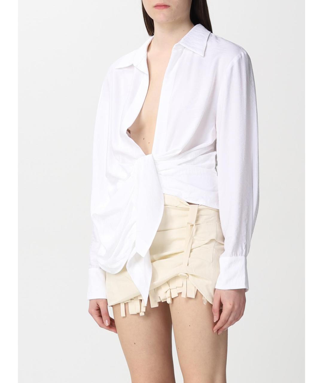 JACQUEMUS Белая вискозная рубашка, фото 5