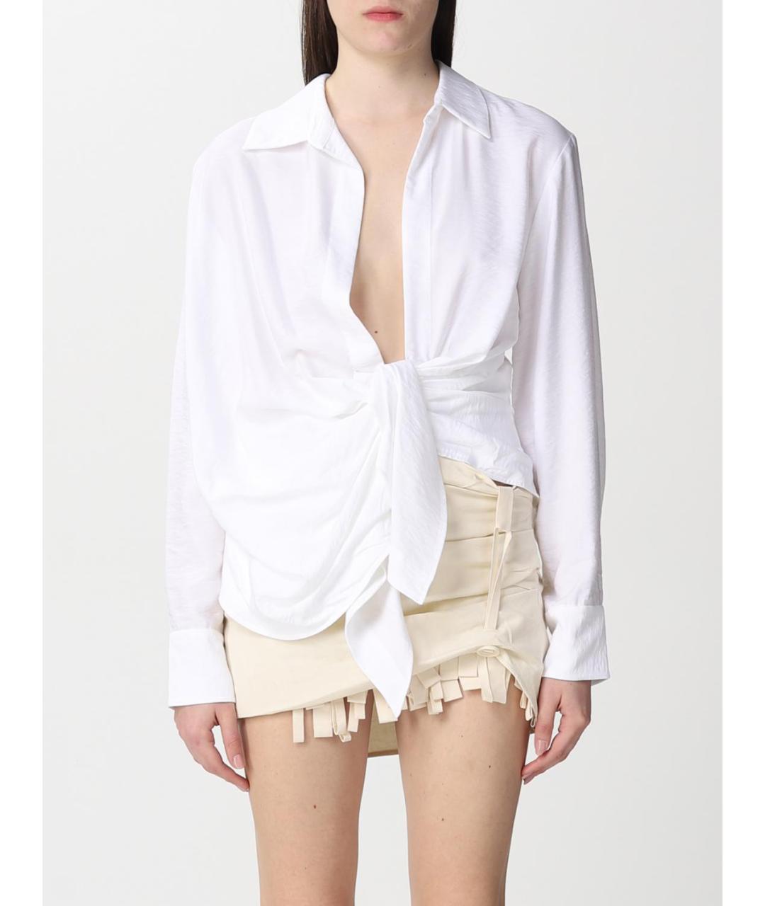 JACQUEMUS Белая вискозная рубашка, фото 2
