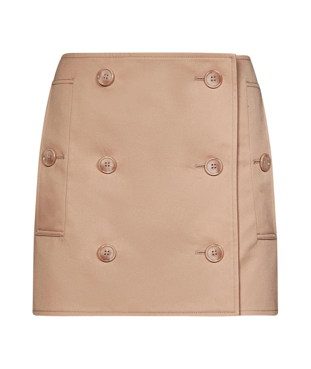 BURBERRY Бежевая юбка мини, фото 1