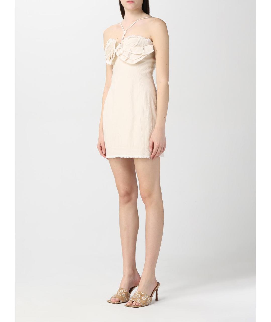 JACQUEMUS Бежевое коктейльное платье, фото 4