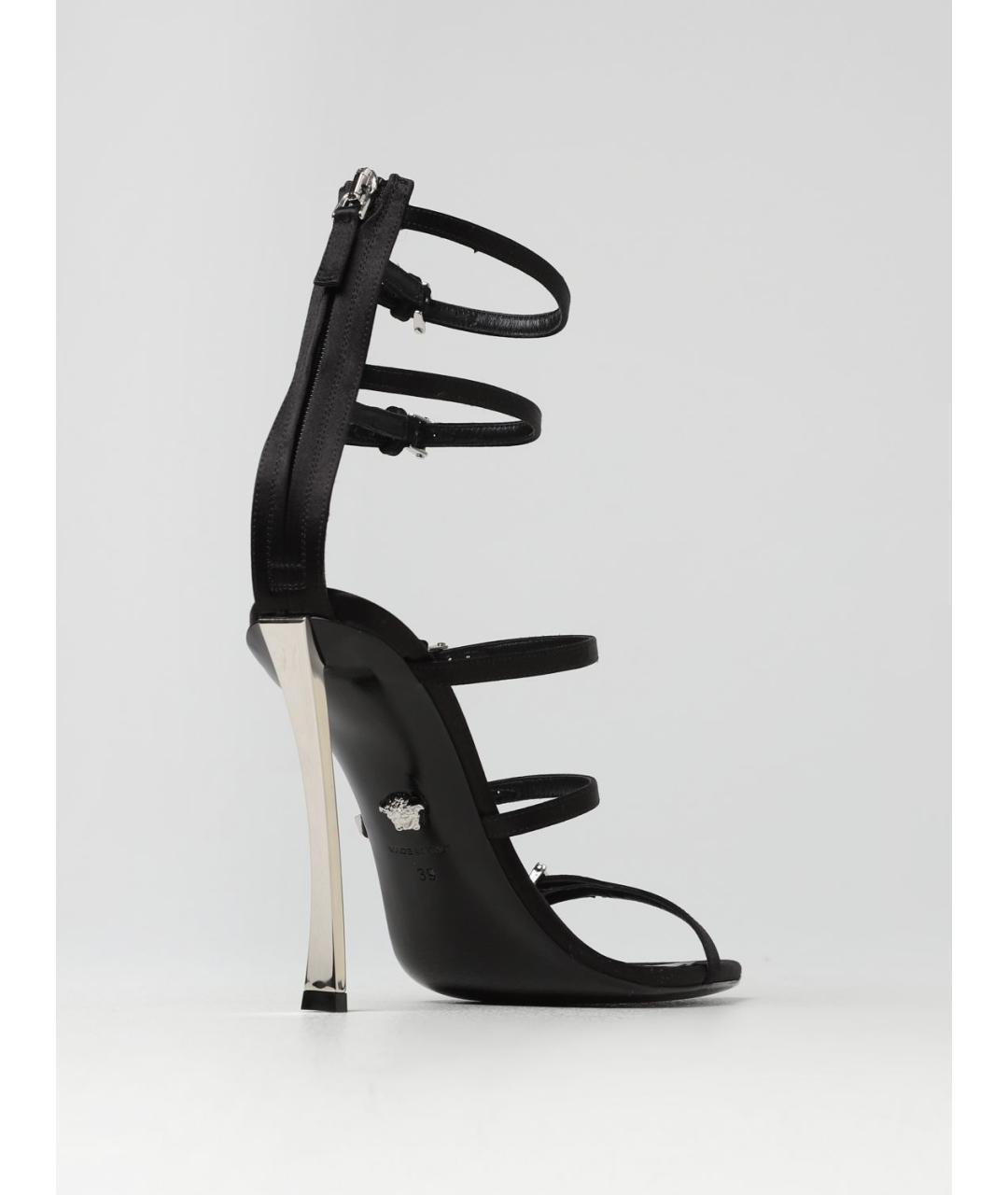 VERSACE Черные текстильные босоножки, фото 3