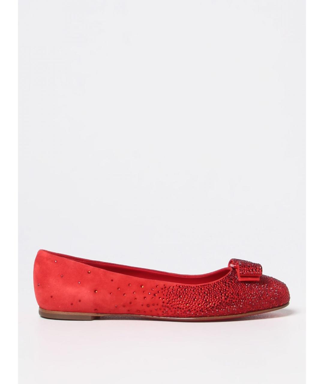 FERRAGAMO Красные балетки, фото 5