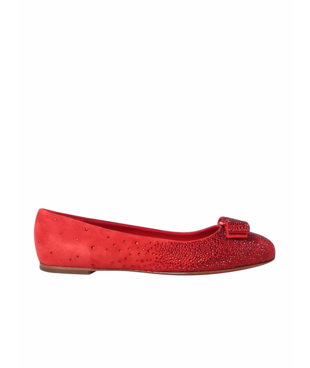 FERRAGAMO Красные балетки, фото 1